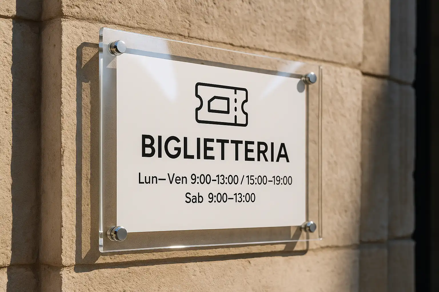 Una targa pulita e lucida comunica sempre professionalità